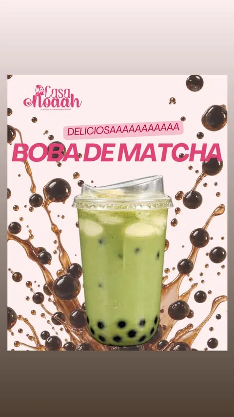 Boba matcha de Casa Noaah