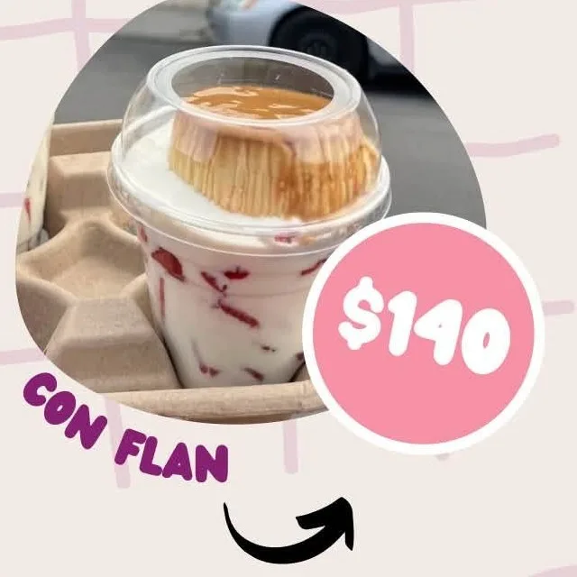 Strawberries with Flan